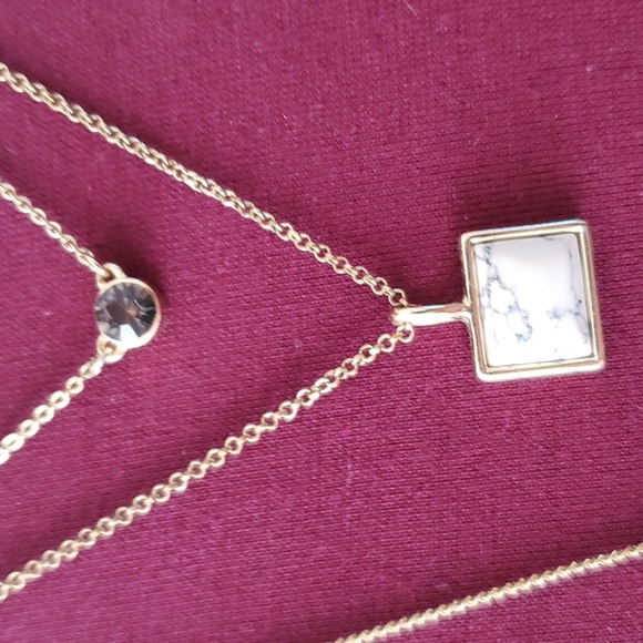 3/$15 Loft triple chain gold tone necklace - Picture 3 of 5